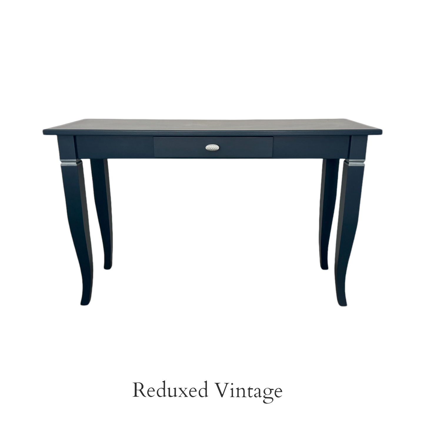 console table with drawer, large, blue