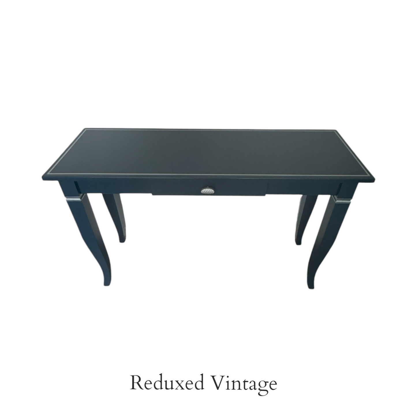 console table with drawer, large, blue