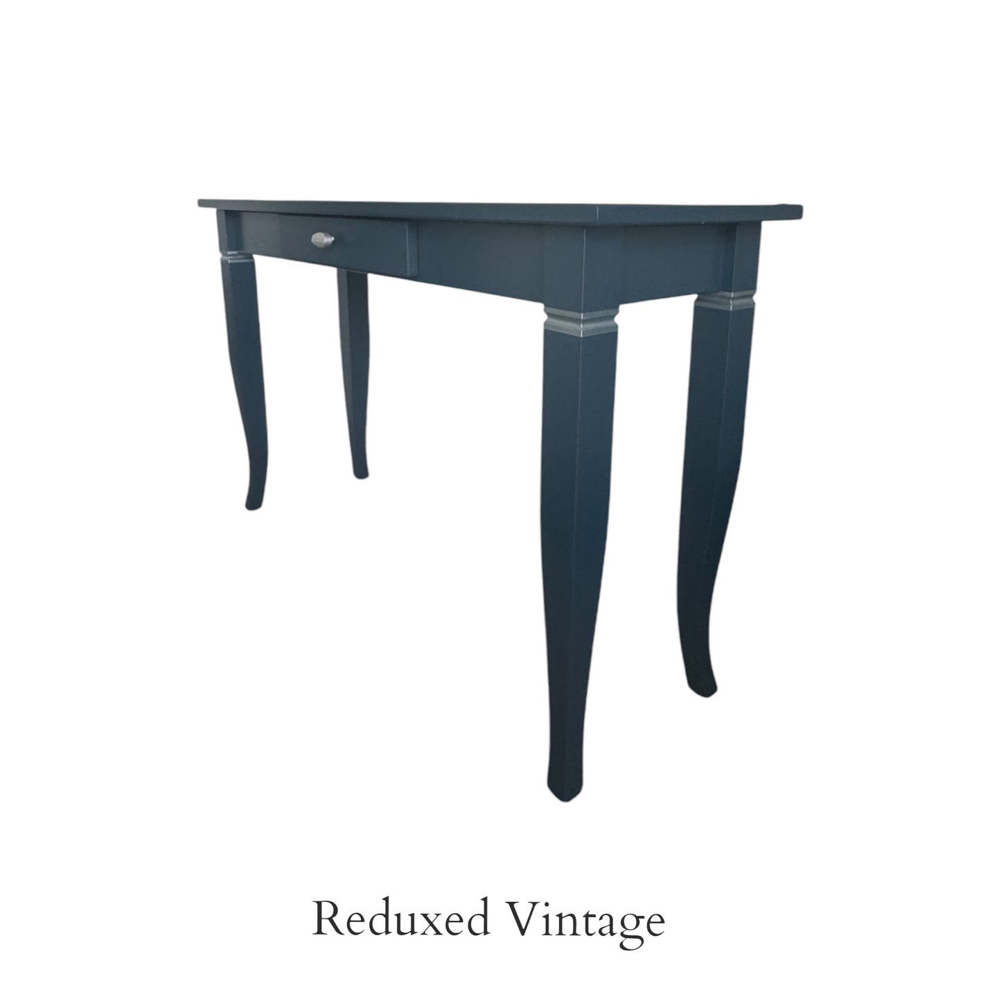 console table with drawer, large, blue