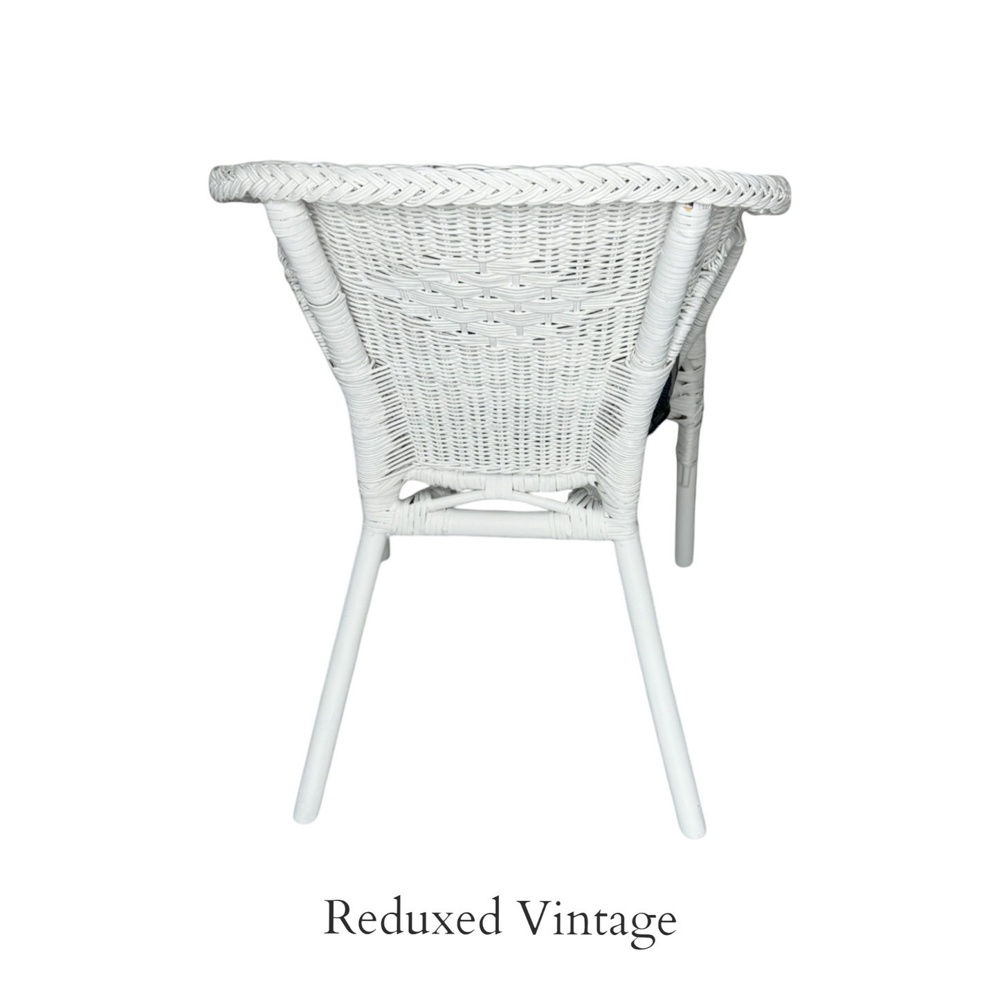 wicker chair, seating, white, abstract design, blue, white, furniture