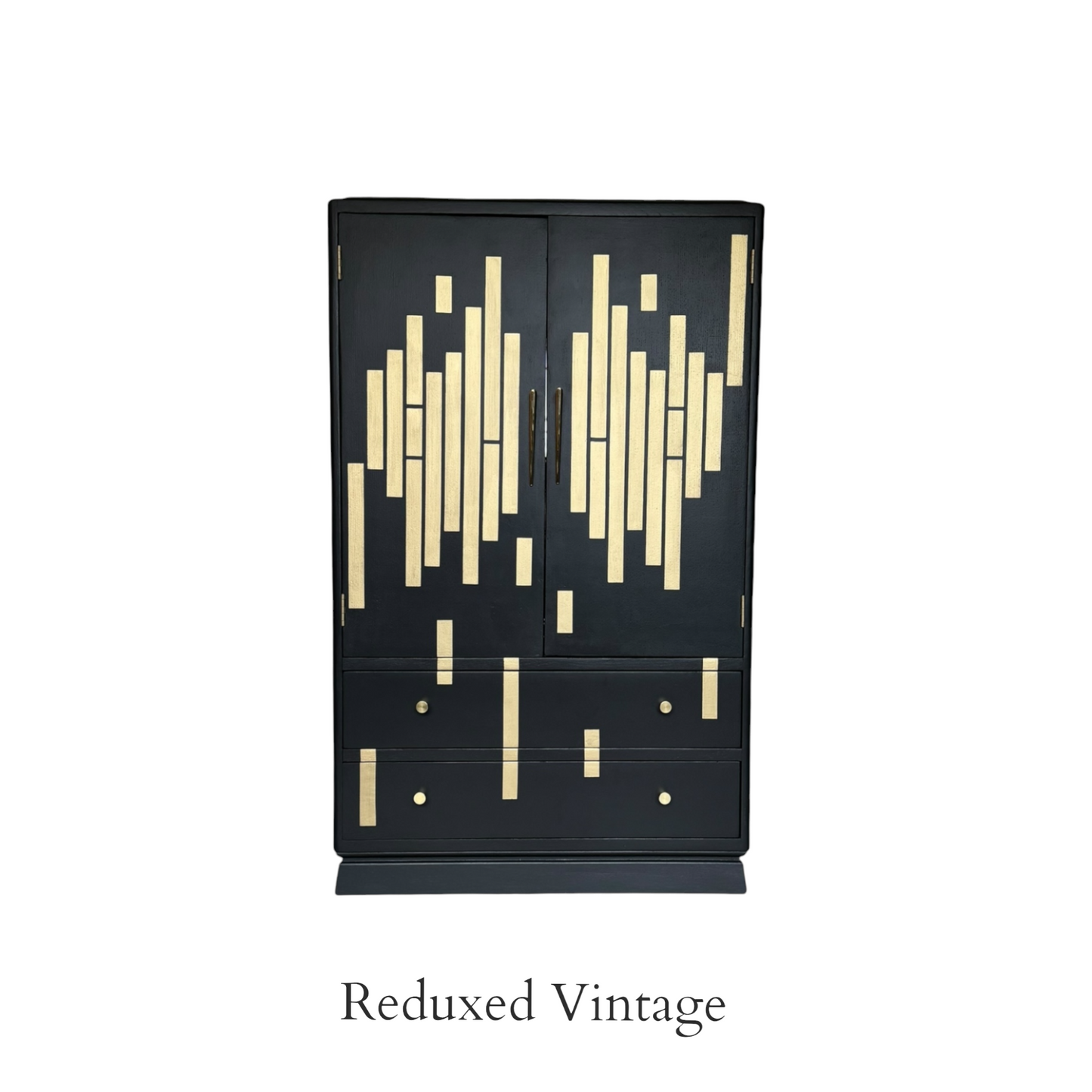 Wine Bar, art deco, black and gold, gold leaf, wine cupboard, drinks cupboard, geometric design