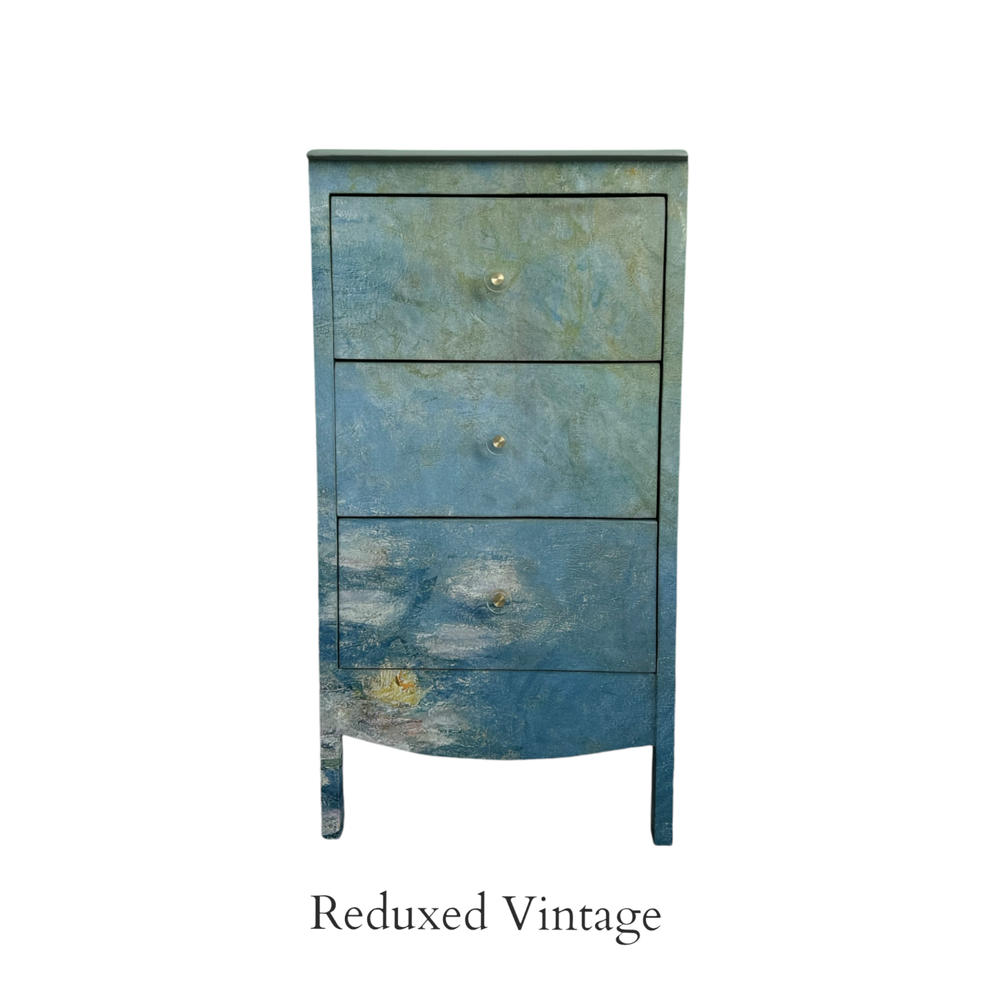 Bedside table, Monet, decoupage, storage, commission